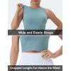 imageTHE GYM PEOPLE Womens Workout Crop Tops Sleeveless Yoga Running Shirts Athletic Tank Top No PaddingDenim Blue