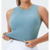 imageTHE GYM PEOPLE Womens Workout Crop Tops Sleeveless Yoga Running Shirts Athletic Tank Top No PaddingDenim Blue