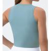 imageTHE GYM PEOPLE Womens Workout Crop Tops Sleeveless Yoga Running Shirts Athletic Tank Top No PaddingDenim Blue