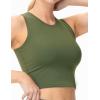 imageTHE GYM PEOPLE Womens Workout Crop Tops Sleeveless Yoga Running Shirts Athletic Tank Top No PaddingOlive Green