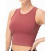 imageTHE GYM PEOPLE Womens Workout Crop Tops Sleeveless Yoga Running Shirts Athletic Tank Top No PaddingRose Red