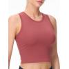 imageTHE GYM PEOPLE Womens Workout Crop Tops Sleeveless Yoga Running Shirts Athletic Tank Top No PaddingRose Red