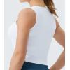 imageTHE GYM PEOPLE Womens Workout Crop Tops Sleeveless Yoga Running Shirts Athletic Tank Top No PaddingWhite