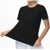imageTHE GYM PEOPLE Womens Workout Short Sleeve Breathable TShirts Athletic Yoga Tee TopsBlack