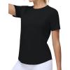 imageTHE GYM PEOPLE Womens Workout Short Sleeve Breathable TShirts Athletic Yoga Tee TopsBlack