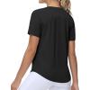 imageTHE GYM PEOPLE Womens Workout Short Sleeve Breathable TShirts Athletic Yoga Tee TopsBlack