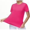 imageTHE GYM PEOPLE Womens Workout Short Sleeve Breathable TShirts Athletic Yoga Tee TopsBright Pink