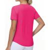 imageTHE GYM PEOPLE Womens Workout Short Sleeve Breathable TShirts Athletic Yoga Tee TopsBright Pink