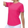 imageTHE GYM PEOPLE Womens Workout Short Sleeve Breathable TShirts Athletic Yoga Tee TopsBright Pink