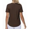 imageTHE GYM PEOPLE Womens Workout Short Sleeve Breathable TShirts Athletic Yoga Tee TopsBrown