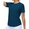 imageTHE GYM PEOPLE Womens Workout Short Sleeve Breathable TShirts Athletic Yoga Tee TopsDark Blue Green