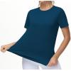 imageTHE GYM PEOPLE Womens Workout Short Sleeve Breathable TShirts Athletic Yoga Tee TopsDark Blue Green