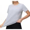 imageTHE GYM PEOPLE Womens Workout Short Sleeve Breathable TShirts Athletic Yoga Tee TopsHeather Grey