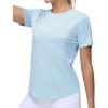 imageTHE GYM PEOPLE Womens Workout Short Sleeve Breathable TShirts Athletic Yoga Tee TopsLight Blue
