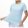 imageTHE GYM PEOPLE Womens Workout Short Sleeve Breathable TShirts Athletic Yoga Tee TopsLight Blue
