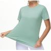 imageTHE GYM PEOPLE Womens Workout Short Sleeve Breathable TShirts Athletic Yoga Tee TopsLight Green