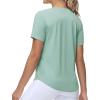 imageTHE GYM PEOPLE Womens Workout Short Sleeve Breathable TShirts Athletic Yoga Tee TopsLight Green