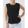 imageTHE GYM PEOPLE Womens Workout Tank Tops Loose Fit Sleeveless Cotton Running ShirtsBlack