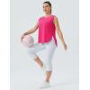 imageTHE GYM PEOPLE Womens Workout Tank Tops Loose Fit Sleeveless Cotton Running ShirtsBright Pink