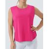imageTHE GYM PEOPLE Womens Workout Tank Tops Loose Fit Sleeveless Cotton Running ShirtsBright Pink
