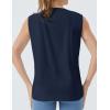imageTHE GYM PEOPLE Womens Workout Tank Tops Loose Fit Sleeveless Cotton Running ShirtsDark Navy Blue