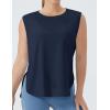 imageTHE GYM PEOPLE Womens Workout Tank Tops Loose Fit Sleeveless Cotton Running ShirtsDark Navy Blue