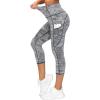 imageTHE GYM PEOPLE Womens Yoga Pants High Waist with Pocket Tummy ControlBlackWhiteGrey