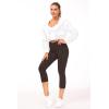 imageTHE GYM PEOPLE Womens Yoga Pants High Waist with Pocket Tummy ControlBrown