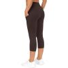 imageTHE GYM PEOPLE Womens Yoga Pants High Waist with Pocket Tummy ControlBrown