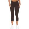 imageTHE GYM PEOPLE Womens Yoga Pants High Waist with Pocket Tummy ControlBrown