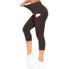 imageTHE GYM PEOPLE Womens Yoga Pants High Waist with Pocket Tummy ControlBrown