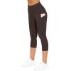imageTHE GYM PEOPLE Womens Yoga Pants High Waist with Pocket Tummy ControlBrown