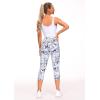 imageTHE GYM PEOPLE Womens Yoga Pants High Waist with Pocket Tummy ControlCapris Marble White