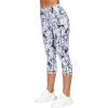 imageTHE GYM PEOPLE Womens Yoga Pants High Waist with Pocket Tummy ControlCapris Marble White