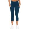 imageTHE GYM PEOPLE Womens Yoga Pants High Waist with Pocket Tummy ControlDark Blue Green