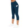 imageTHE GYM PEOPLE Womens Yoga Pants High Waist with Pocket Tummy ControlDark Blue Green