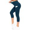 imageTHE GYM PEOPLE Womens Yoga Pants High Waist with Pocket Tummy ControlDark Blue Green