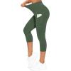 imageTHE GYM PEOPLE Womens Yoga Pants High Waist with Pocket Tummy ControlDeep Green