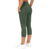 imageTHE GYM PEOPLE Womens Yoga Pants High Waist with Pocket Tummy ControlDeep Green