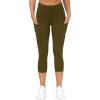 imageTHE GYM PEOPLE Womens Yoga Pants High Waist with Pocket Tummy ControlGreen Brown