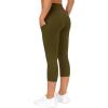 imageTHE GYM PEOPLE Womens Yoga Pants High Waist with Pocket Tummy ControlGreen Brown