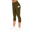 imageTHE GYM PEOPLE Womens Yoga Pants High Waist with Pocket Tummy ControlGreen Brown