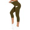 imageTHE GYM PEOPLE Womens Yoga Pants High Waist with Pocket Tummy ControlGreen Brown