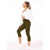 imageTHE GYM PEOPLE Womens Yoga Pants High Waist with Pocket Tummy ControlGreen Brown