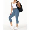 imageTHE GYM PEOPLE Womens Yoga Pants High Waist with Pocket Tummy ControlGrey Blue