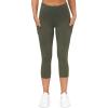 imageTHE GYM PEOPLE Womens Yoga Pants High Waist with Pocket Tummy ControlOlive Green