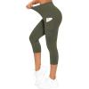 imageTHE GYM PEOPLE Womens Yoga Pants High Waist with Pocket Tummy ControlOlive Green