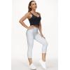 imageTHE GYM PEOPLE Womens Yoga Pants High Waist with Pocket Tummy ControlSilverWhiteGrey