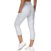 imageTHE GYM PEOPLE Womens Yoga Pants High Waist with Pocket Tummy ControlSilverWhiteGrey