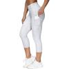 imageTHE GYM PEOPLE Womens Yoga Pants High Waist with Pocket Tummy ControlSilverWhiteGrey